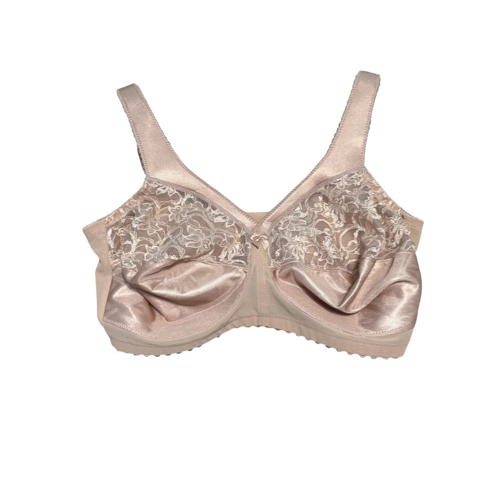 Glamorise MagicLift Bra Women 50B Nude Lace Wireless Full Coverage 1200